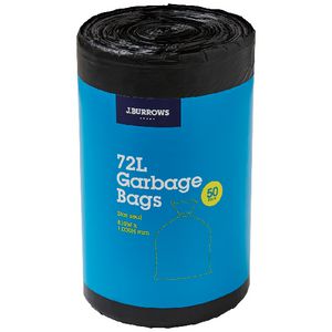 J.Burrows Garbage Plastic Bags 72L 50 Pack