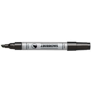 J.Burrows Permanent Markers Chisel Black 10 Pack