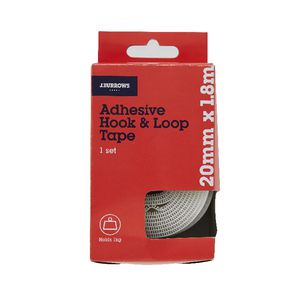 J.Burrows Hook and Loop Tape White 20mm x 1.8m