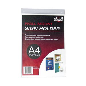deflect-O Wall Mount A4 Sign Holder Portrait