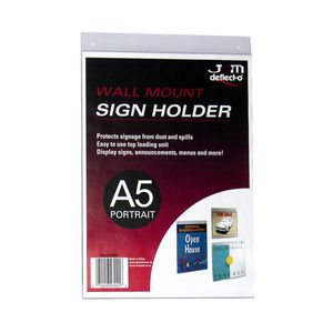 deflect-O Wall Mount A5 Sign Holder Portrait