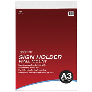 deflect-O Wall Mount A3 Sign Holder Portrait