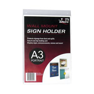 deflect-O Wall Mount A3 Sign Holder Portrait