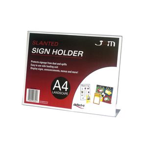 deflect-O Slanted A4 Sign Holder Landscape