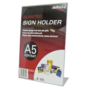 deflect-O Slanted A5 Sign Holder Portrait