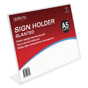 deflect-O Slanted A5 Sign Holder Landscape