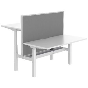 Stilford Electric 2 Person Desk 1500mm and Screen White/Grey