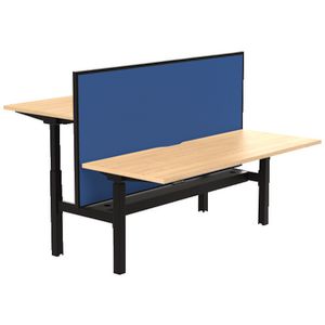 Stilford Electric 2 Person Desk 1800mm and Screen Black/Blue