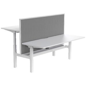 Stilford Electric 2 Person Desk 1800mm and Screen White/Grey