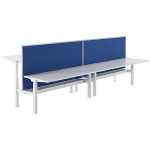 Stilford 4 Person Desk 3600mm and 2 Screens White/Blue