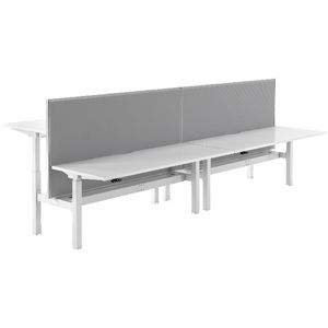 Stilford 4 Person Desk 3600mm and 2 Screens White/Grey