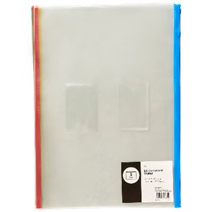 Keji PVC Document Wallet B4 Zip Closure 5 Pack