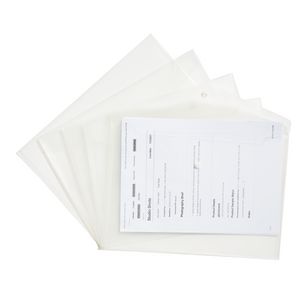 Keji Document Wallet A4 Button Closure Clear 5 Pack