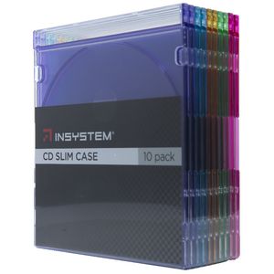 InSystem Slim CD Cases Assorted Colours 10 Pack