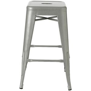 Steel Stacking Stool Gloss Silver