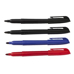 Keji Permanent Markers Bullet Assorted Colours 4 Pack
