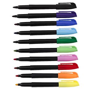 Keji Permanent Markers Bullet Assorted Colours 10 Pack