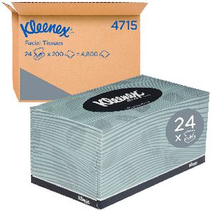 Kleenex 2 Ply Facial Tissues 200 Sheet Box 24 Pack
