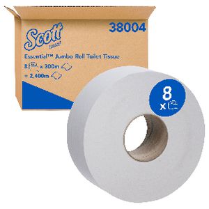 Scott Essential Jumbo Toilet Tissue Roll 2 Ply 8 Pack