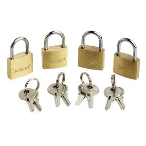 Korjo Brass Luggage Locks 20mm 4 Pack