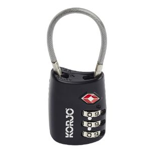 Korjo 3 Dial Luggage Lock with Cable Shackle