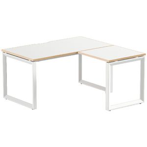 Stilford Professional Workstation 1500mm White/White/Oak