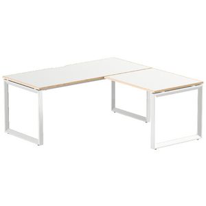 Stilford Professional Workstation 1800mm White/White/Oak