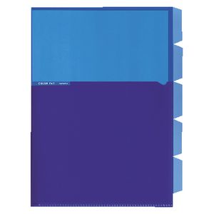 Kokuyo Color Tag A4 Bi-Color Letter File 5 Tab Blue/Purple