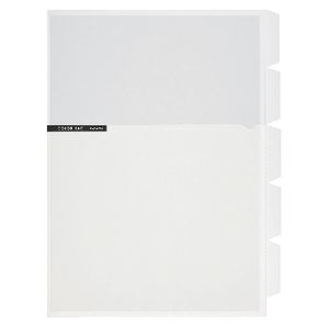 Kokuyo Color Tag A4 Bi-Color Letter File 5 Tab White/Clear