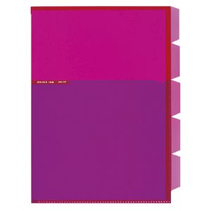 Kokuyo Color Tag A4 Bi-Color Letter File 5 Tab Pink/Dark Pink