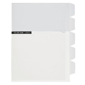 Kokuyo Color Tag A5 Bi-Color Letter File 5 Tab White/Clear