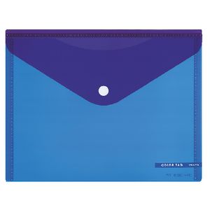 Kokuyo Bi-Color A5 Document Wallet Button Large Blue/Purple