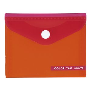 Kokuyo Bi-Color Document Wallet Small Orange/Red