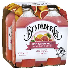 Bundaberg Sparkling Pink Grapefruit 375mL 4 Pack