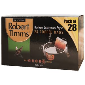 Robert Timms Coffee Bags Italian Espresso 28 Pack