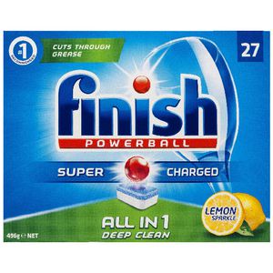 Finish All In 1 Dishwashing Tablets Lemon 27 Pack