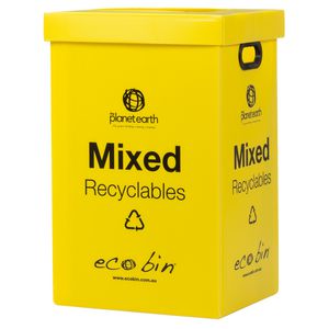 Eco Bin 60 L Recycled Waste Bin Yellow