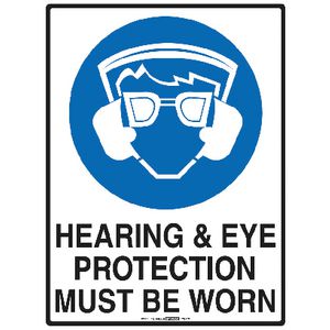 Mills Display Hearing and Eye Protection Sign 225 x 300mm