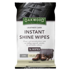 Oakwood Instant Shoe Shine Wipes 16 Pack
