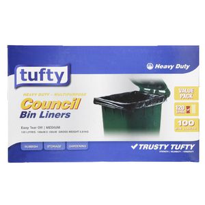 Tufty 120L Bin Liners 100 Pack