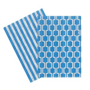Letter File A4 Single Printed Blue Chevron