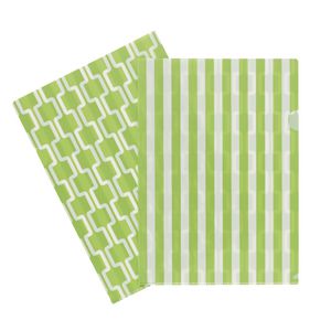Letter File A4 Single Printed Green Stripe