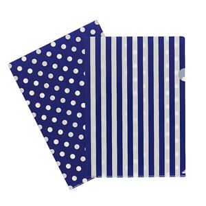Letter File A4 Single Printed Navy Stripe