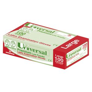Universal Low Powder Latex Glove Large 100 Pack