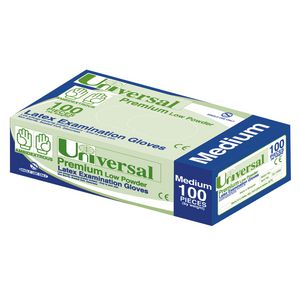 Universal Low Powder Latex Glove Medium 100 Pack