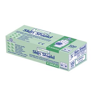 Universal Skin Shield Powder Free Latex Glove XSmall 100 Pack