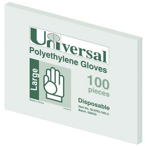 Universal Polyethylene Gloves Large 100 Pack