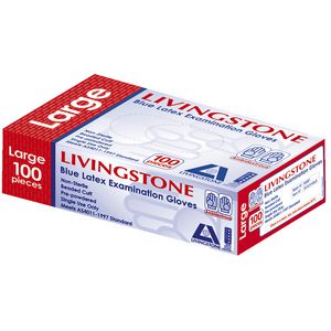 Livingstone Low Powder Latex Glove Blue Large 100 Pack