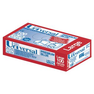 Universal Vinyl Glove Blue Large 100 Pack