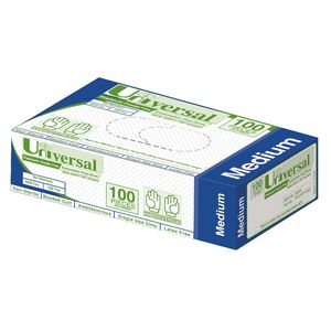 Universal Powder Free Vinyl Exam Glove Medium 100 Pack